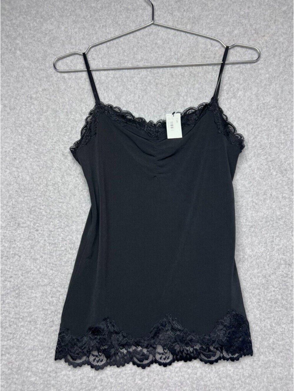 Y2k Camisole Lace Trim Top S Black Lace Boho Fairy Grunge Whimsigoth Festival